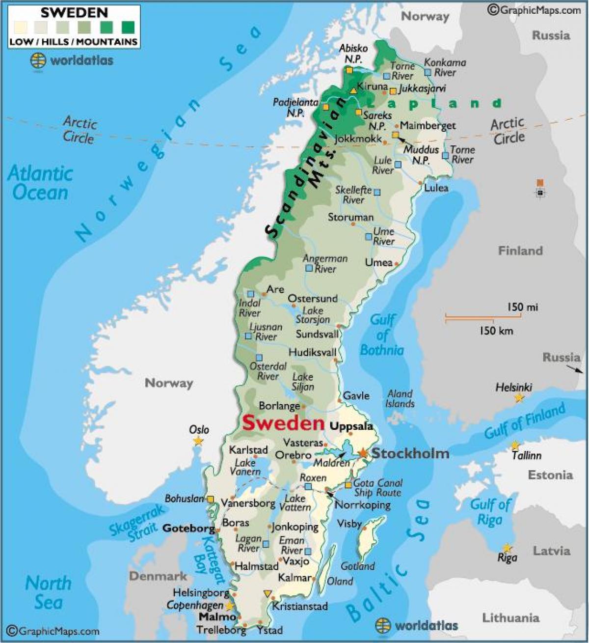 kartta euroopa Rootsi mägedes kaart   Mäed Rootsi kaart (Põhja Euroopas   Euroopa) kartta euroopa